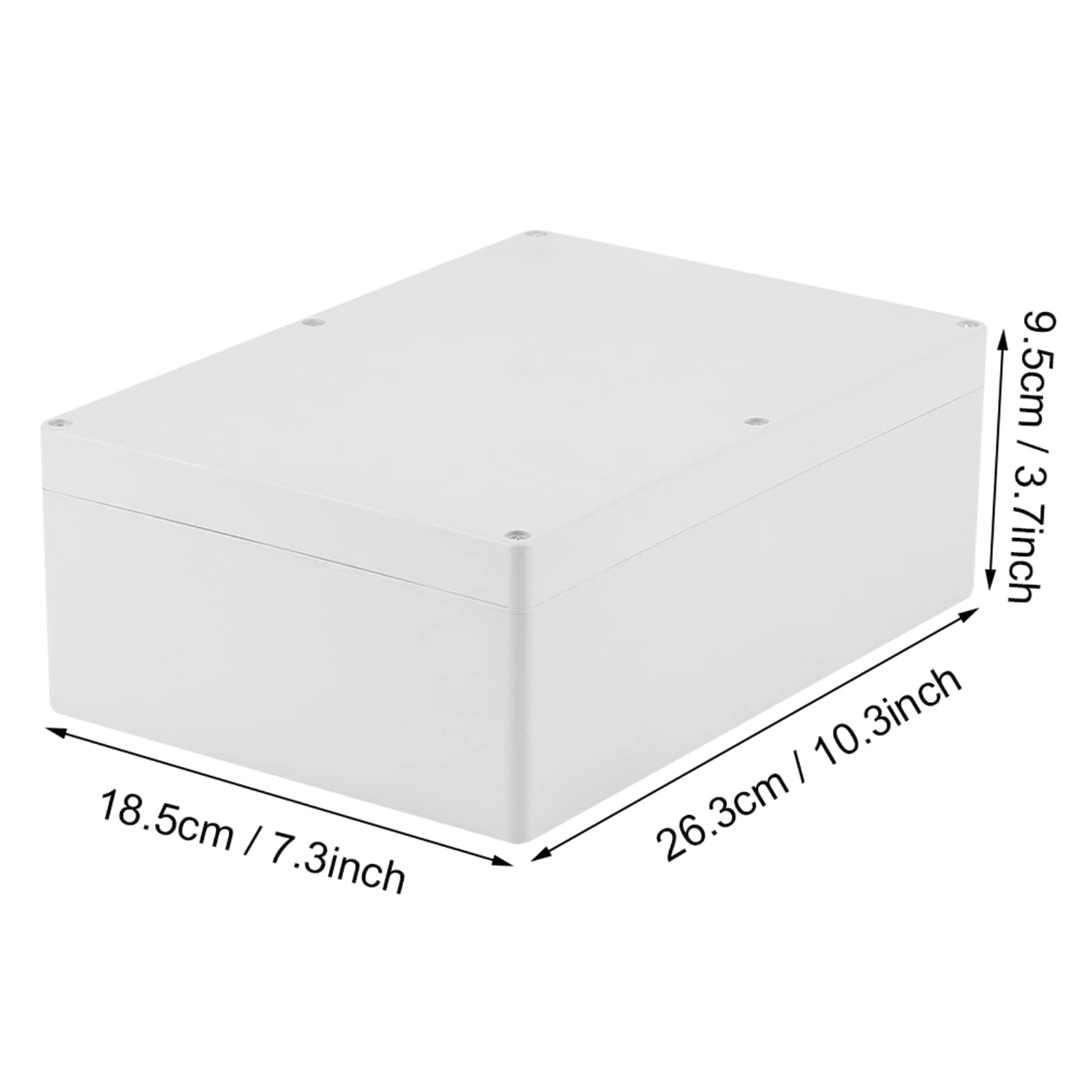 Caja de Conexiones Eléctricas IP65 26.3x18.5x9.5cm – Gabinete de Plástico Resistente al Agua y al Polvo, Caja de Proyecto para Instalaciones Eléctricas en Exteriores (Blanca)