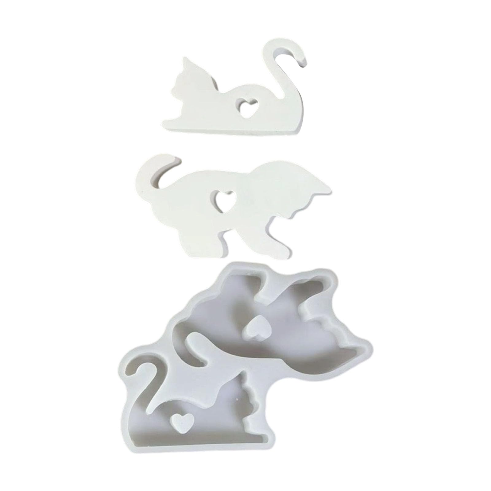 Xjdzineq Cats Shape Silicone for Cement Plasters Decorations and Artistics Projects Silicone