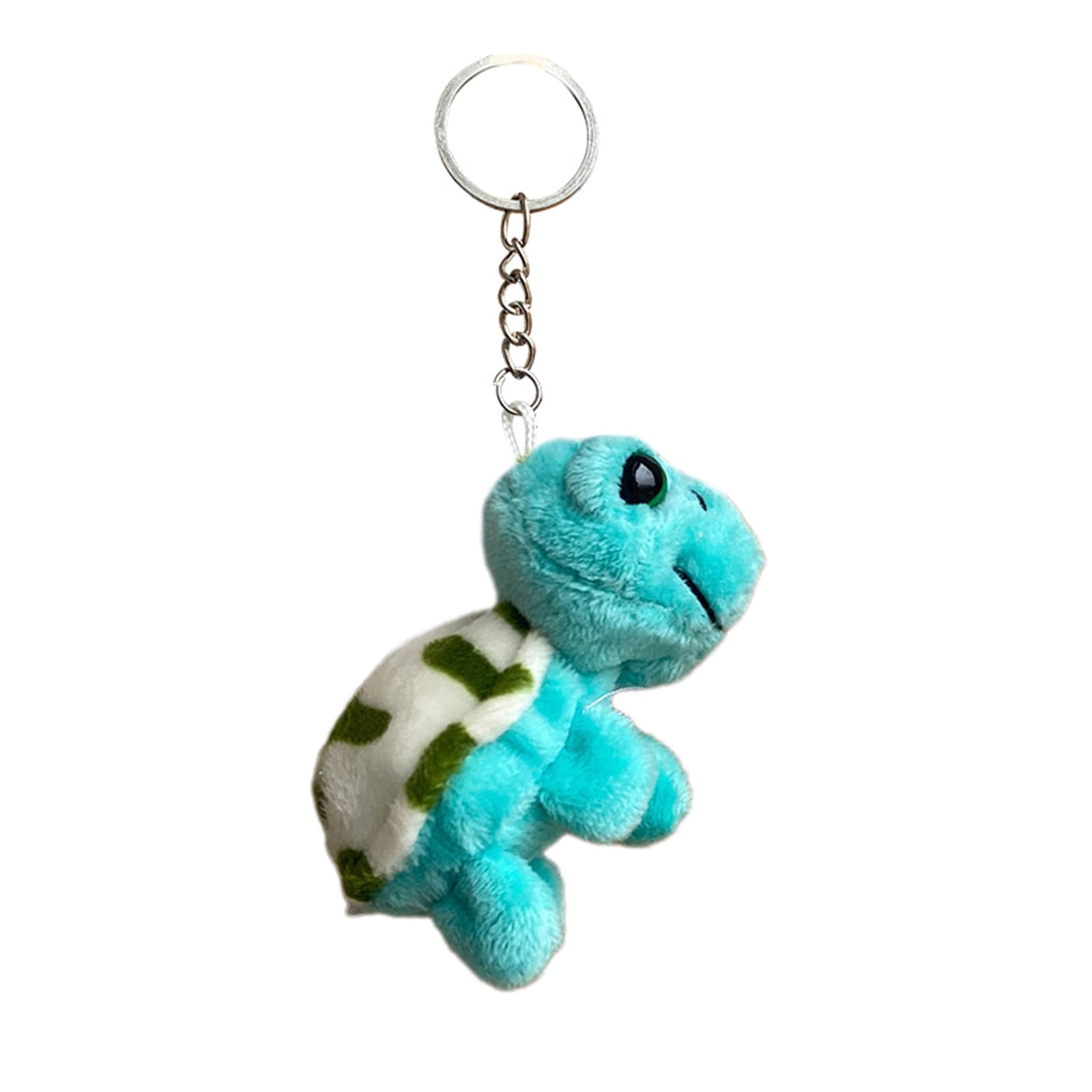 Leeinto Women's Blue Cartoon Plush Turtle Charm Keychains Sweet Cute Pendant Car Keyring Backpack Decoration Fashion Jewelry For Girls