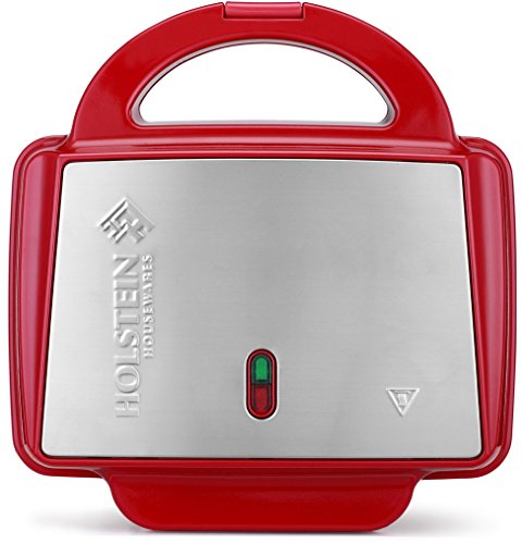 Holstein Housewares Full Size Fun Cupcake Maker, Makes 6, Red/Stainless Steel - Thumbnail 2