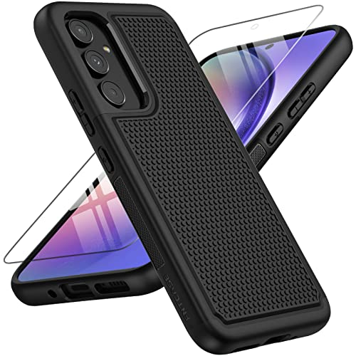 Image of FNTCASE for Galaxy A54-5G Phone Case: Samsung A54 5G Military Grade Drop Protection, 14ft Drop Tested, Screen Protector Included, Anti-Slip Matte Textured, TPU+PC Dual Layer Shockproof Cover (Black)