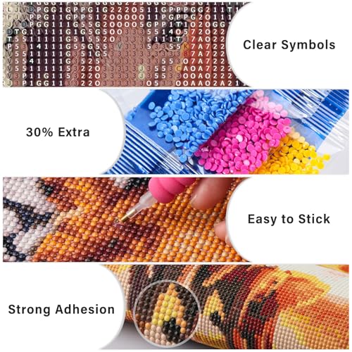 AIRDEA Full Drill Romantic Horses Diamond Art Kits Adults, 5D DIY Horse Diamond Painting Kit - Image 4