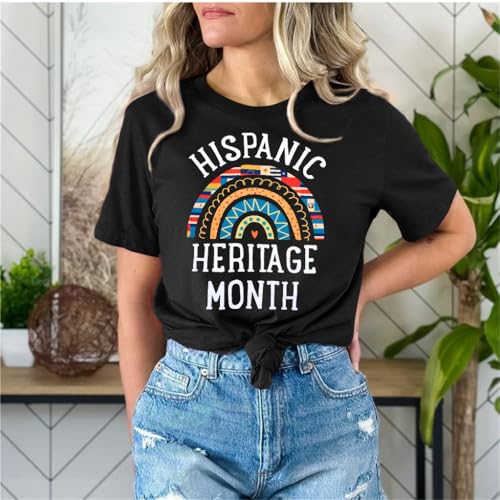 Hispanic Heritage Month Shirts Women Hispanic Tshirt Latino Countries Flags Shirt Funny Graphic Short Sleeve Tee Gifts4