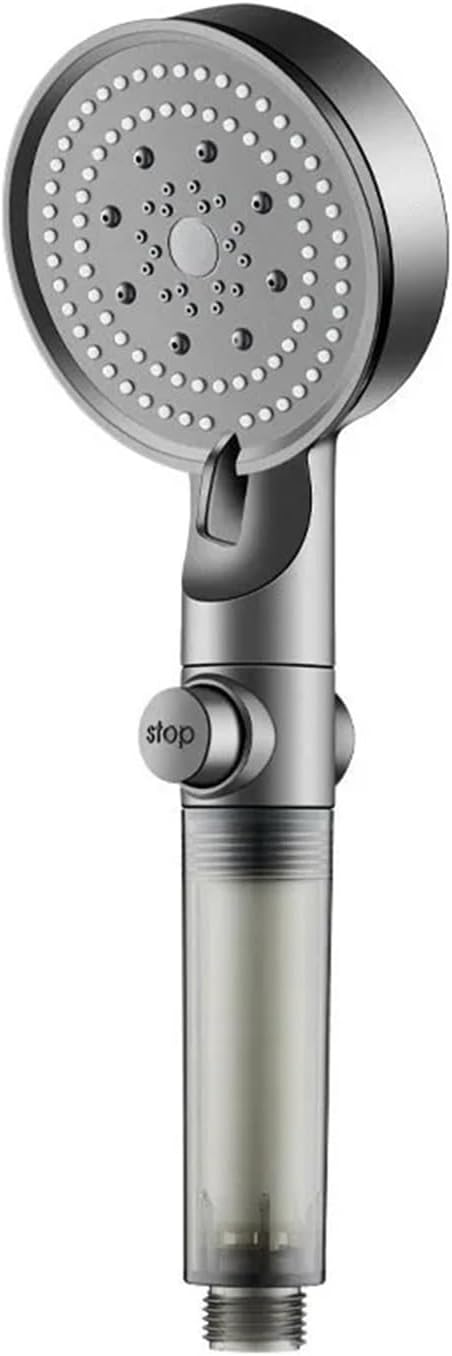 5-speed Pressurized Filter Shower Nozzle Handheld Bath Set Home Bathroom Large Water Outlet Universal Interface(Grey set)