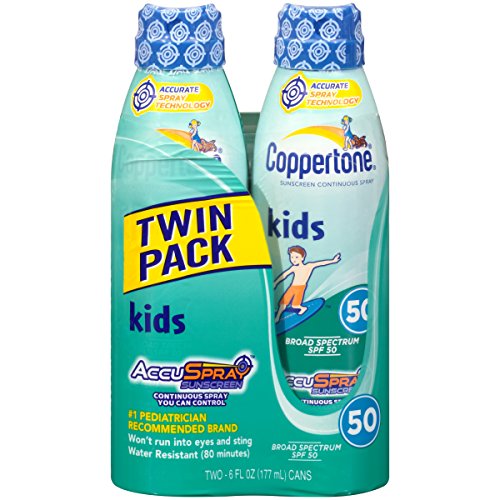 Coppertone Kids Continuous Spray SPF 50 , 6 Ounces (Twin Pack)