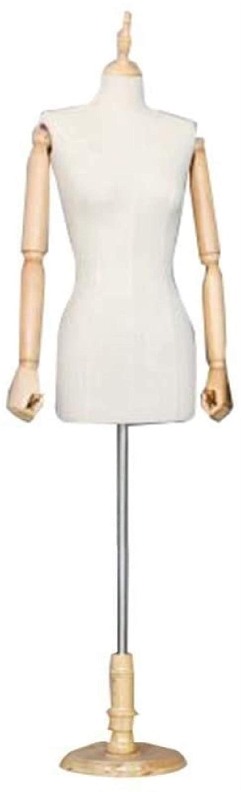 Manichini Professionali da Sartoria, Busto Femminile Vestito, Braccia Regolabili per sfilate di Abbigliamento e Gioielli.