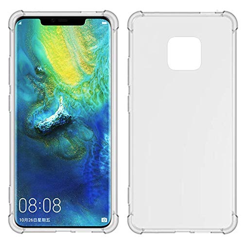 TIYA Case for Huawei Mate 20 Pro Clear TPU Four Corners Protective Cover Transparent Soft funda