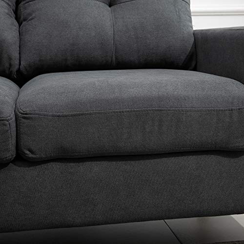 Homcom Convertible Sectional Sofa Couch With Reversible Chaise, L-Shaped Couch With Thick Sponge Cushions For Small Space, Dark Grey #TOP7