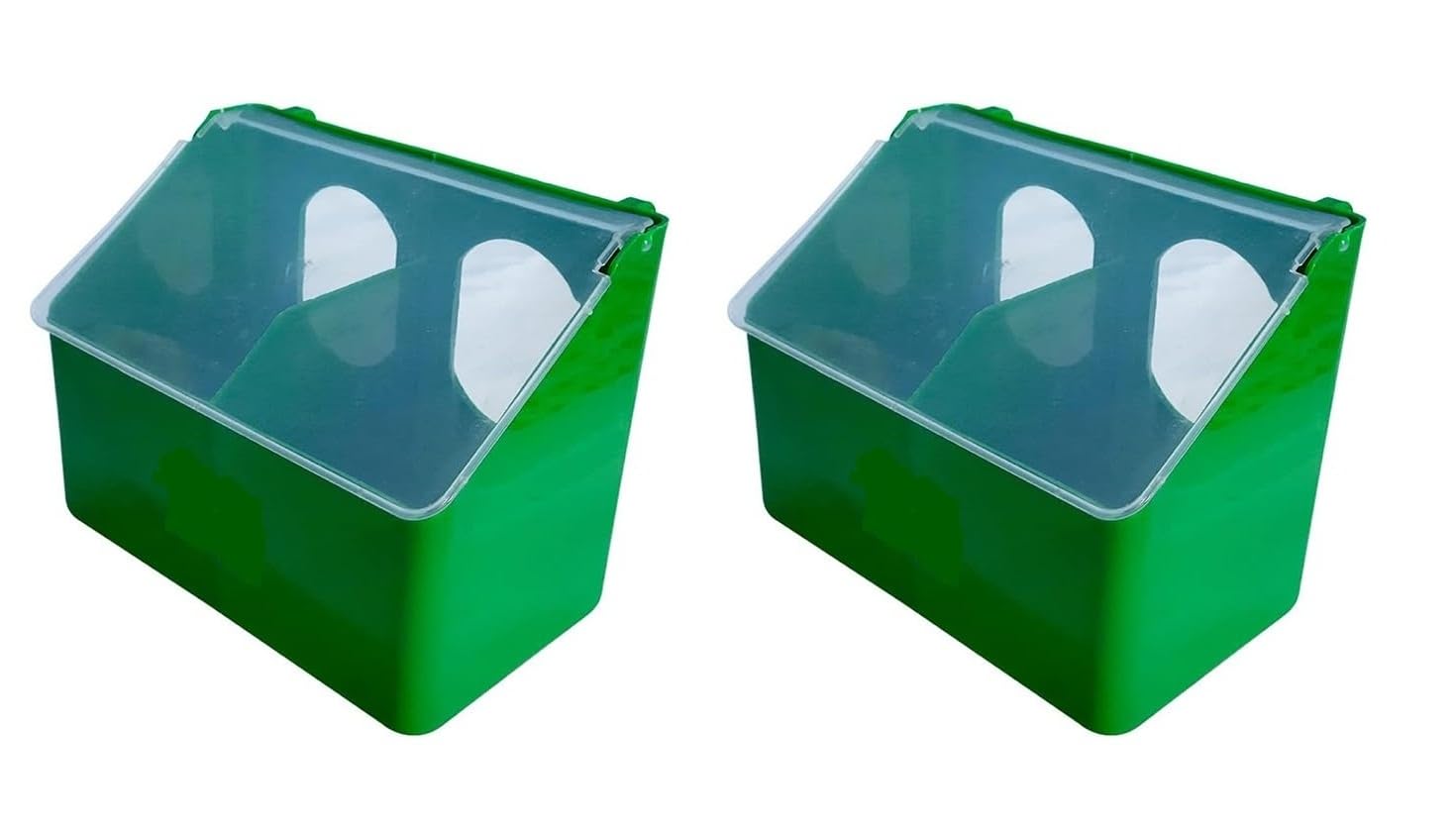 S-Pets | Pack of 2 Pigeon Feeders - Double Holed Hanging Type Feeder Cup with Transparent Cap, Suitable for Pigeons and Other Medium Size Birds-image-26
