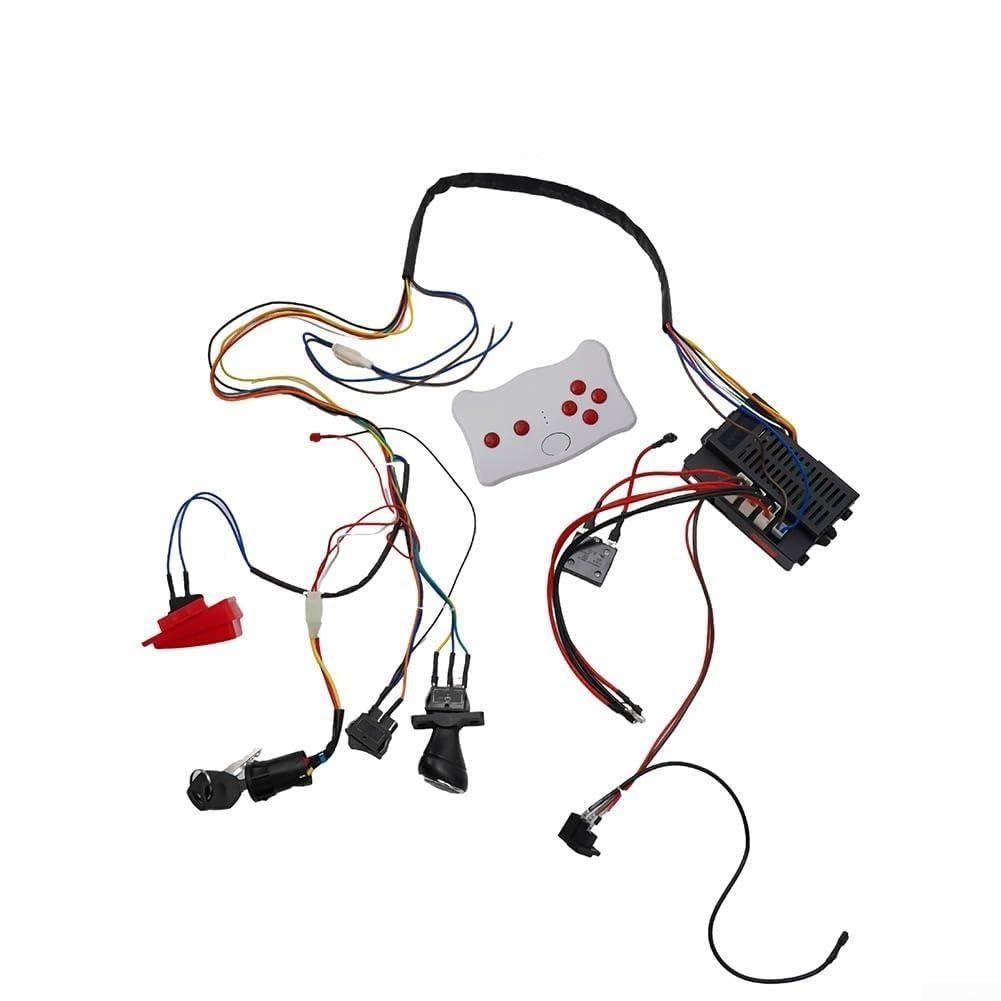 Kit di modifica auto elettrica per bambini con cablaggio completo e telecomando (RX37 12V A)