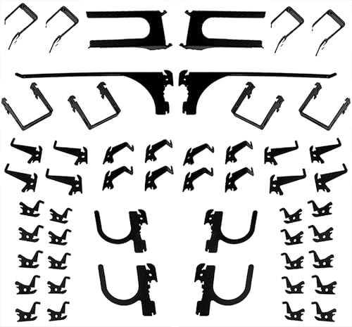 Image of Wall Control 52-Piece Metal Hook Assortment - Black Steel Tool Board Hooks, Bulk Pack - Multi-Style Set Slotted Metal Pegboard Only - Garage, Shop, Kitchen, Home Storage Organization