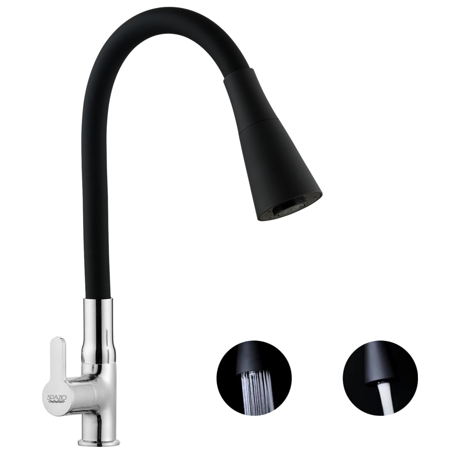 See full amazon price history chart for SPAZIO Fusion Brass Swan Neck Tap/Sink Faucet with Black 360 Degree Flexible Silicon Swivel Spout & Dual Flow Pattern, Hot/Cold Water for Kitchen Sink, Wash Basin, Chrome Finish Pillar Cock SPAZIO Fusion Brass Swan Neck Tap/Sink Faucet with Black 360 Degree Flexible Silicon Swivel Spout & Dual Flow Pattern, Hot/Cold Water for Kitchen Sink, Wash Basin, Chrome Finish Pillar Cock (B0CM3FY5CR) Amazon Price History, Amazon Price Tracker