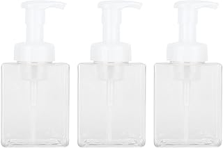 Garrafa espumante de espuma, plplaaobo 3 peças, garrafa de viagem, dispensador de sabão de espuma de 250 ml, frasco vazio de espuma líquida para sabonete líquido para as mãos, frasco de plástico para lavagem do corpo e sabonete para as mãos