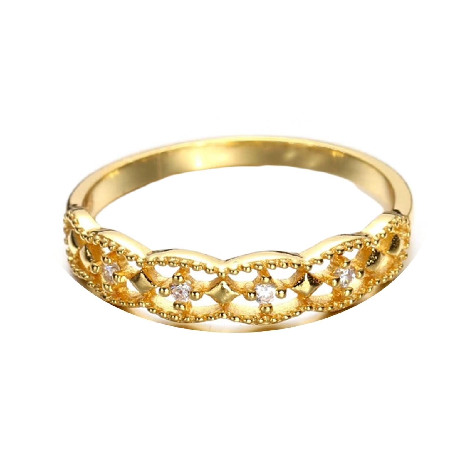 Beydodo Anillo Matrimonio Oro Amarillo Mujer 9 14 18K con Redondo Hueco con Moissanita, Anillo de Matrimonio Oro para Mujer