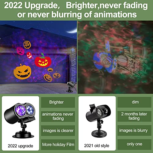 FLITI Projecteur d'Halloween 2 en 1 et projecteur de Noël en plein air
