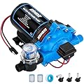 2025 Upgraded Kohree RV Fresh Water Pump 7GPM 70PSI, 12V DC Water Pump, Self-Priming, Five Chamber Diaphragm Pump with Heavy Duty Pressure Switch and Strainer for RV, Marine, Yacht, Caravan