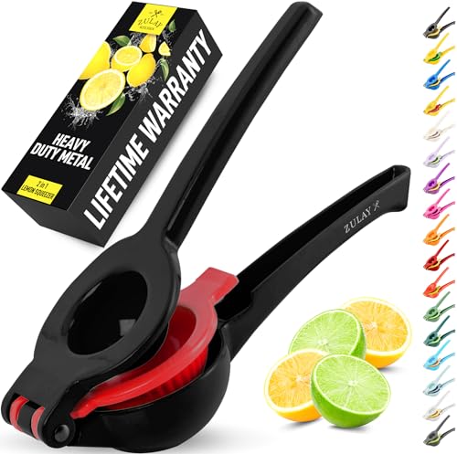 Zulay Kitchen Metal 2-in-1 Lemon Squeezer - Sturdy Max...