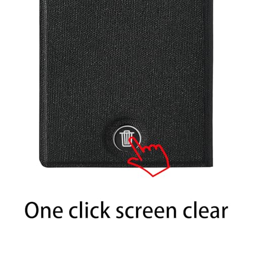 Image of LCD Writing Tablet 6.5in Fine Tip with Leather Case and Hanging Pen | Fine-tip writing tablet supplied with a protective leather case and hanging stylus