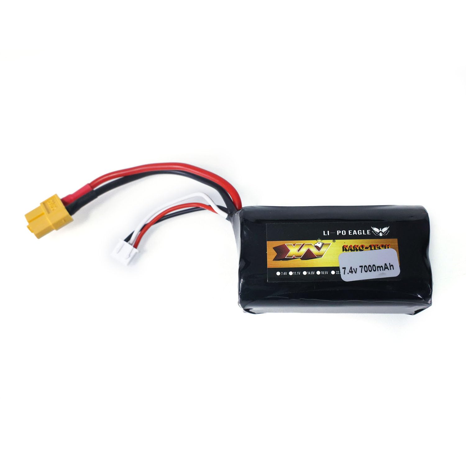 wheelfun Heng Long 7.4V Li-Polymer Battery 7000mAh for Heng Long 1/16 RC Tank T72 T90 Model 3848 3849 3868 3938 3939