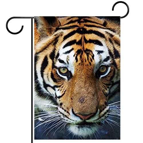 Drapeau de bienvenue motif tigre en polyester pongé premium double face