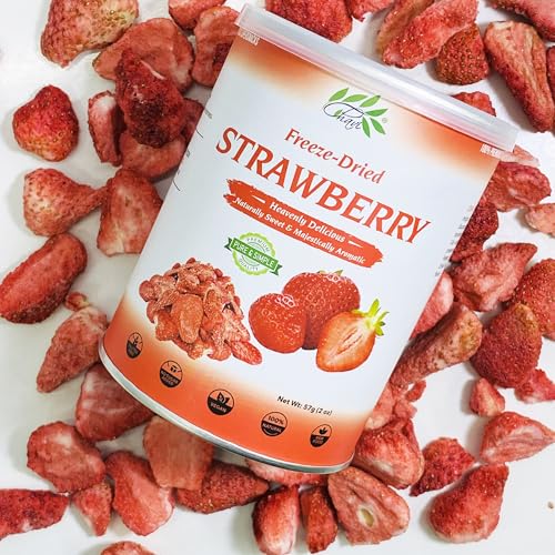 Image of CHAVI Freeze-Dried Strawberry - Pack of 2 x 2 oz - Healthy 1 Ingredient Superfood - No Added Sugars or Preservatives - Non-GMO, Vegan, Gluten-Free | Long Shelf Life | 2 Cans