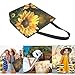Fashion Extra Large Shoulder Tote Bag, Beautiful Sunflower Butterfly Canvas Durable Daily Weekender Handle Bag Ideal for Gym Picnic Yoga Beach Travel Kitchen Market Grocery Shopping