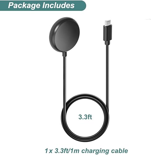 Miniatura 6 de Cargador para Google Pixe Watch Repalcement USB-C Cable de carga para Google Pixe Watch 33 pies33ft negro