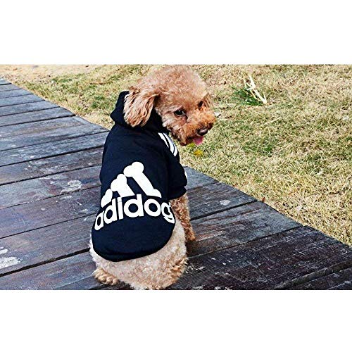 Moolecole Pet Sports Apparel Cat & Dog Cold Weather Coats Dog Hoodies Pet Sweaters (M, Black) - Thumbnail 3