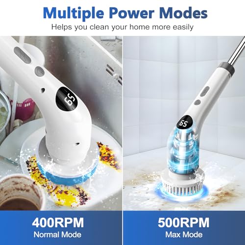 Image of qimedo Electric Spin Scrubber, Rechargeable Handheld Electric Scrubber for Cleaning, Cordless Power Dish Scrubber with 7 Brushes for Bathtub Grout Tile Floor