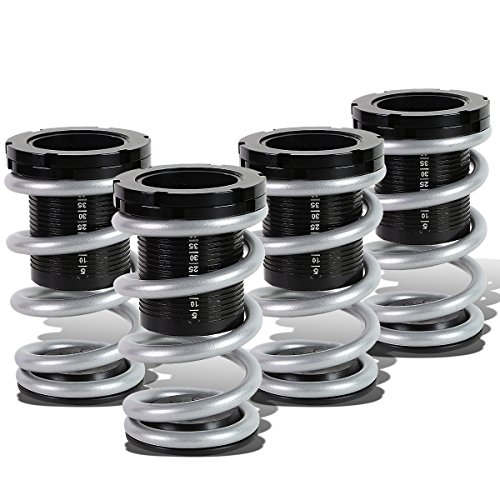 Auto Dynasty Scaled Adjustable Suspension Lowering Coilover Coil Silver Spring Compatible with Honda Civic Coupe/Sedan 01-05, 4-Pieces