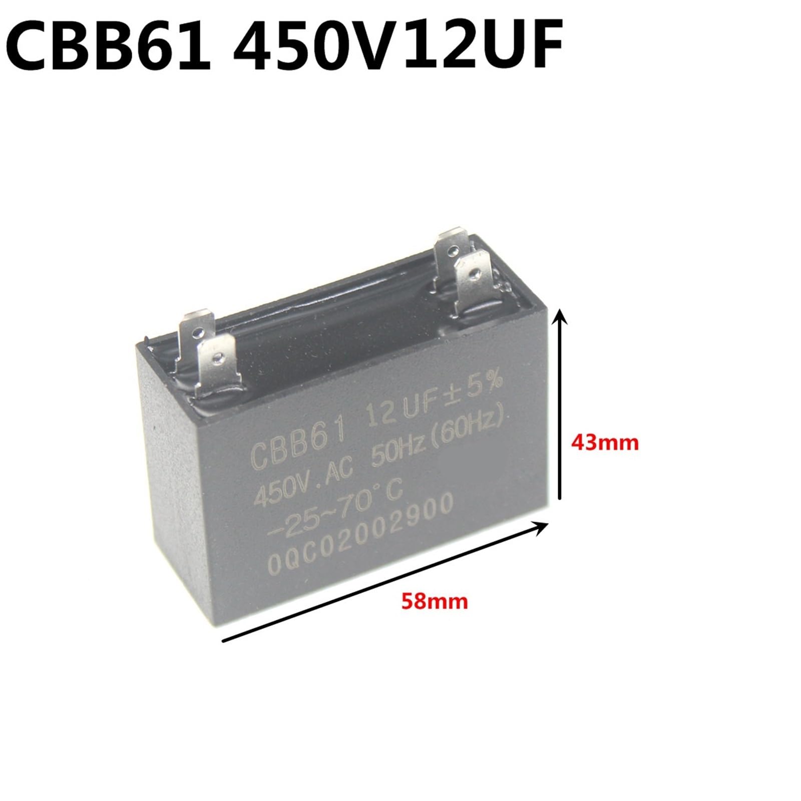 5 szt. CBB61 450V DIP 4-pinowy kondensator rozruchowy wentylatora 1 uF 1,2 uF 1,5 uF 2,0 uF 2,5 uF 3,0 uF 3,5 uF 4,0 uF 4.5 5.0uF 6.0uF 7.0 uF 8 0 uF 10 uF 12 uF (8UF)