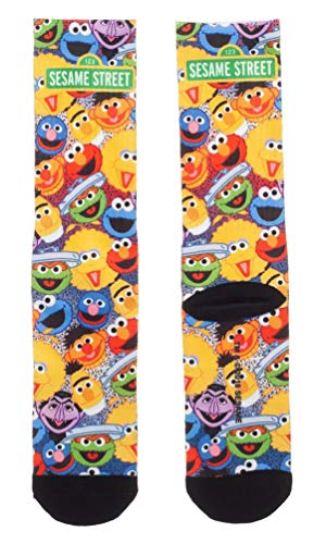 Bioworld Sesame Street Adult Sublimated Character Design Crew Socks For Men For Women One Size