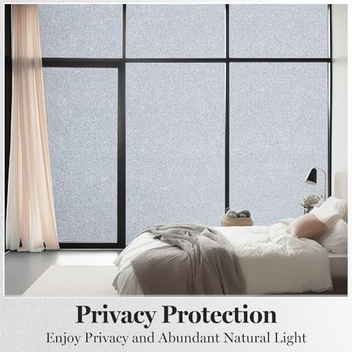 Película para ventana DUOFIRE privacidad escarchada 23.6 x 78.7 pulg miniatura 2