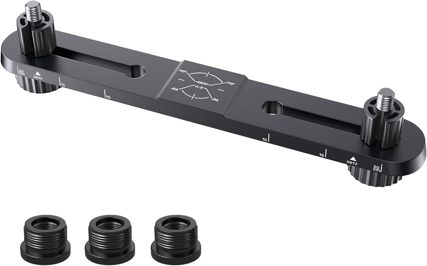 Barre de Couplage Stéréo, Support de Microphone, Positionnement Réglable pour deux Microphones ou Perche, Raccord Fileté 3/8"