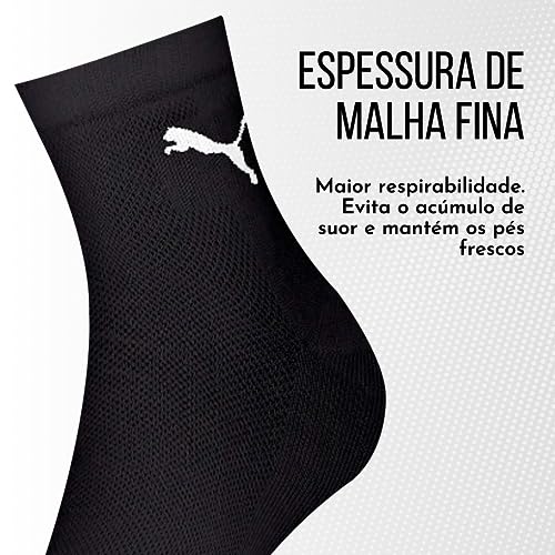 PUMA Kit 9 Meias de Algodão Esportiva Cano Medio 39-43 KIT - A