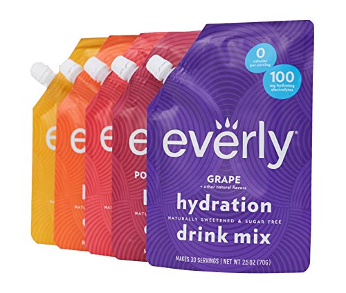 Everly Pomegranate Berry Hydration - Drink Mix Powder, Sugar Free, Natural Sweeteners (Stevia & Organic Erythritol), No Calories, Keto Diet, Water Flavoring and Water Enhancer – Pouch, 30 servings