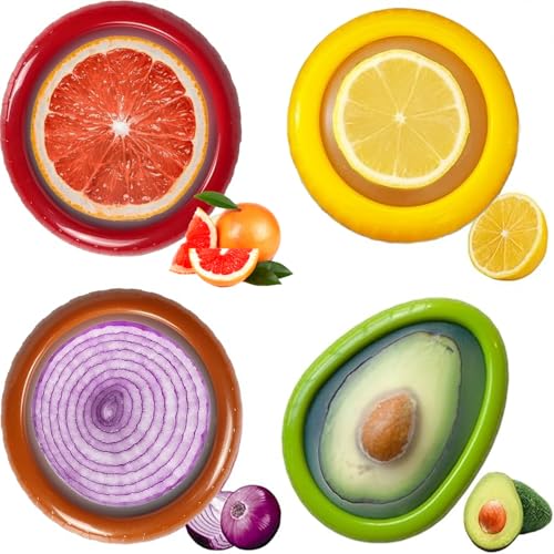 Lot De 4 Boîtes Hermétiques Pour Fruits Et Légumes - Silicone Et ABS, Conservation Longue, Rangement Frigo