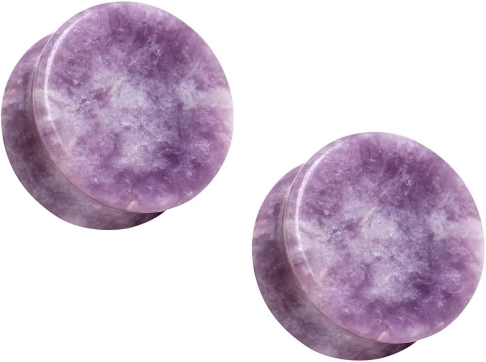 Pierced Owl Natural Moondevite Stone Saddle Plugs, Sold as a Pair