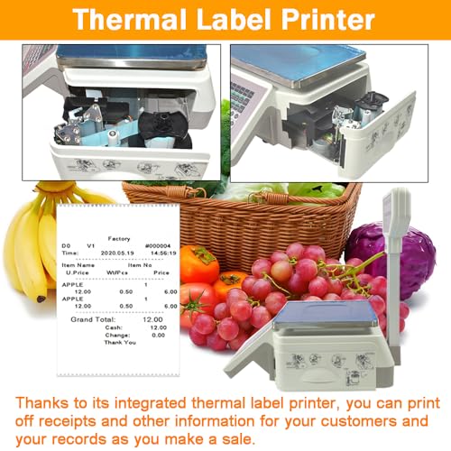 Báscula digital comercial con impresora térmica 33LB INTBUYING miniatura 3