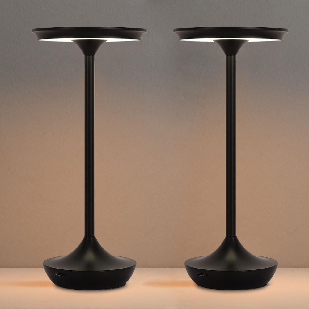 EJQ Kabellose Tischlampe, wiederaufladbar, 6000 mAh batteriebetriebene LED-Tischleuchten für den Außenbereich, tragbar, Touch, dimmbar, Tischlampe für Schlafzimmer, Terrasse, Kaffee, Restaurant