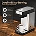 Single Serve Coffee Maker, Stainless Steel Coffee Pod Brewer, 10oz Brew Sizes Coffee Maker with Auto Off, Rapid Coffee Pot with K-Cup Pods & Coffee Capsule, Coffee Machine with One-Button Operation