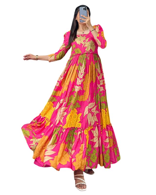 Elegant Women’s Long Gown | Anarkali Style | Flared Floor-Length Dress | Stitched for Women Design No BARLIN-picture-24