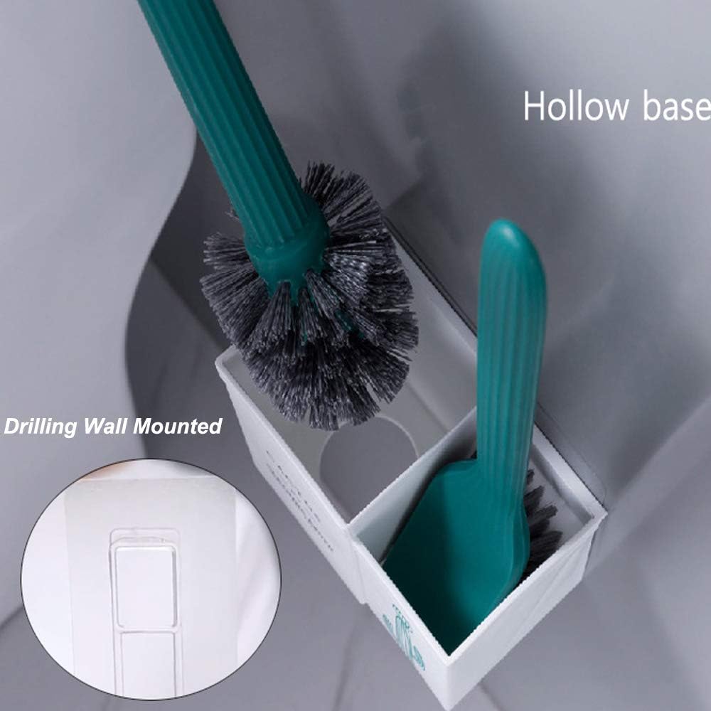 Uр Tо 40% оƒƒ Cactus Toilet Brush Set with Holder，2 Set Multi-functinal Durable Toilet Cleaning Brush , Self-Adhesive Wall Mounted Bathroom Clean Tools Set , Easy to Use - Green