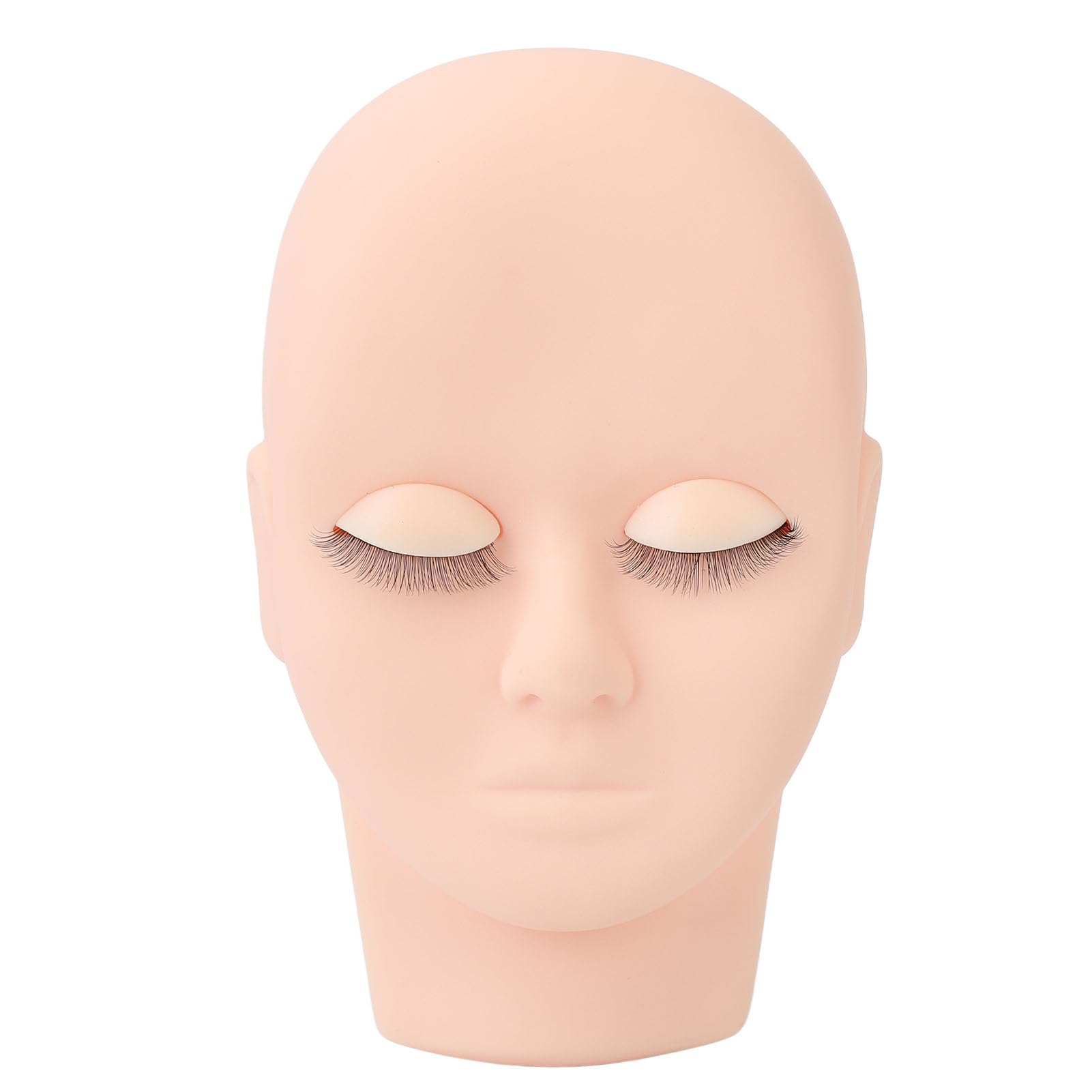 Pratica Ciglia Manichino Testa Estensione Ciglia 3D Simulato Viso Ciglia Doppio Strato per Principianti Formazione Salone di Bellezza Gomma Silicone Materiale 3 Pezzi Set Marrone