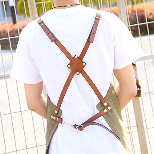 wsxcfyjh Delantal Cocina Baberos Delantal De Mezclilla De Moda De Lona Ropa De Trabajo De Barista Tienda De Uñas… - Imagen 4