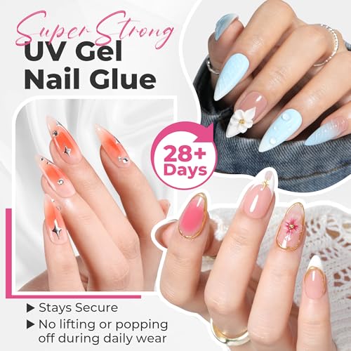 Image of UNA GELLA Solid Gel Nail Glue 25g - U V /LED Lamp Cured Nail Glue for Nail Tips, Long Lasting Hold, Easy to Buff and Soak Off, for Acrylic Nails Extensions, Not for Press-On Nails