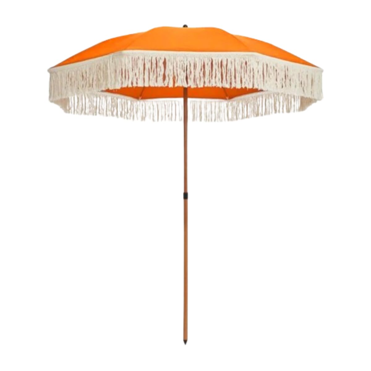 newgarden - Parasol en tissu et franges pour extérieur, plage, jardin, Ø 220 cm, pliable, structure en acier inoxydable, hauteur réglable pour la terrasse et le balcon, grand