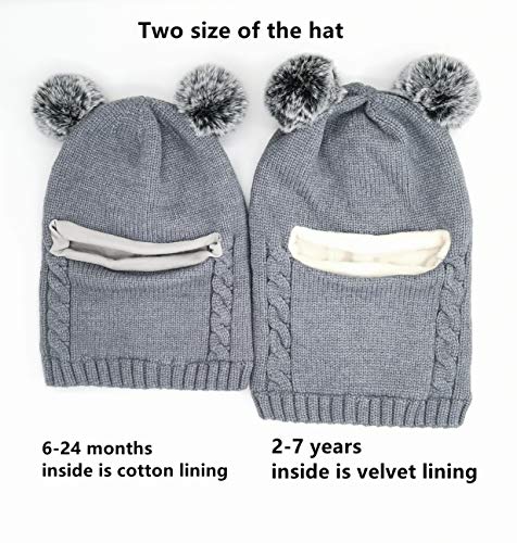 Image of Baby Girls Boys Winter Hat Scarf Kids Earflap Hood Scarves