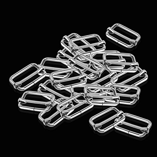 WedDecor Triglide Slider Buckle Silver for Fasteners Strap Backpack Webbing Straps Bag Accessories Pet Collars, Durable and Lightweight, 25mm, 30pcs