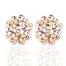 Ownsig Lady Charming Bloomy Clover Flowers Rhinestone Ear Stud Earrings Ornaments 2pcs Pink